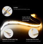 COB CCT LED traka 24V – podesiva bela 3000K–6500K, 608 LED/m, 10mm - Image 6