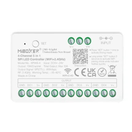 MiBoxer SPIW5-4 – 4-kanalni 5u1 SPI LED kontroler WiFi 2.4GHz