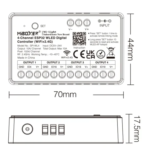 MiBoxer SPI-WL4 – 4-kanalni ESP32 WLED digitalni kontroler - Image 5