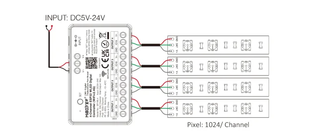 MiBoxer SPI-WL4 – 4-kanalni ESP32 WLED digitalni kontroler - Image 6