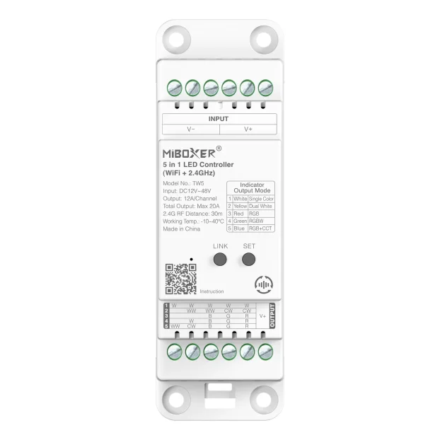 MiBoxer TW5 – 5u1 Track LED kontroler WiFi + 2.4GHz 12A - Image 2