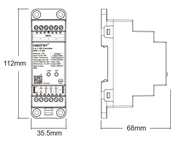 MiBoxer TW5 – 5u1 Track LED kontroler WiFi + 2.4GHz 12A - Image 3