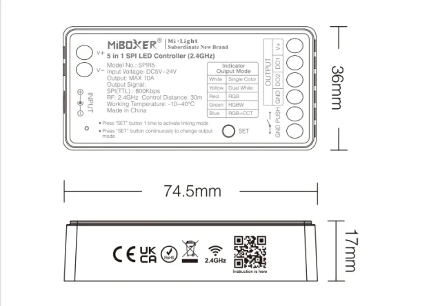 MiBoxer SPIR5 – 5u1 SPI LED kontroler za digitalne LED trake - Image 2